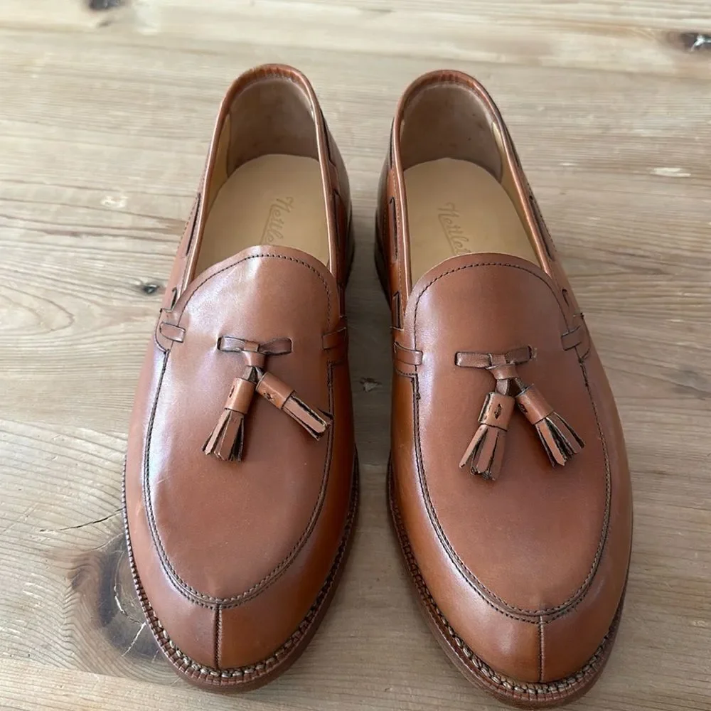 NETTLETON The Greensboro Tassel Loafer in Saddle Calf Brown Size: 08 - EE NEW